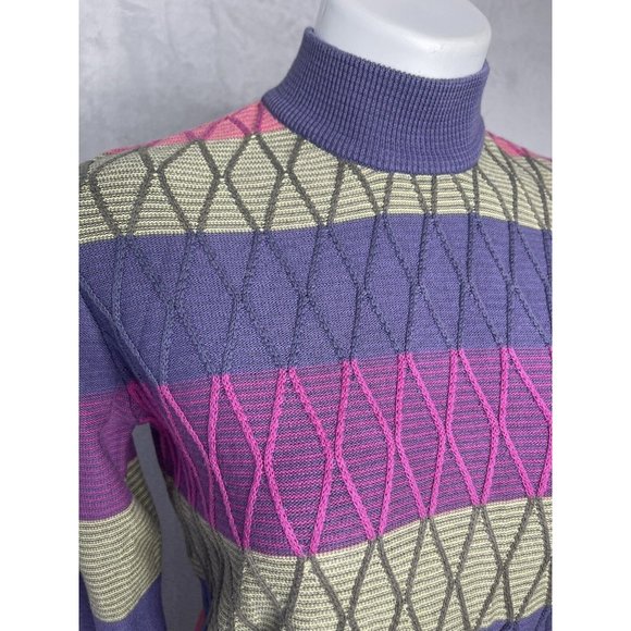 KORET Petites sweater sz P Long Sleeve Mock Turtleneck Multi Color - Picture 2 of 8